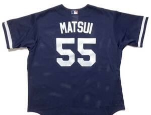 美品 松井秀喜 XLサイズ MLB ヤンキース USA製 オーセンティック ユニフォーム ネイビー MAJESTIC マジェスティック ネイビー