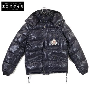 国内正規/ MONCLER モンクレール 41303 K2 ロゴワッペン フード付ダウン ジャケット 1 ネイビー メンズ