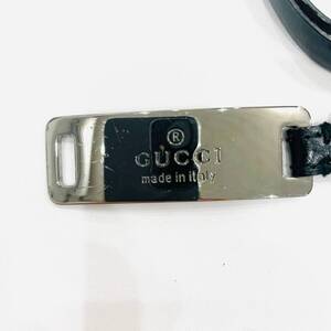 1円～★GUCCI　グッチ　ベルト　ブラック　シルバー　レディース　Y411-21