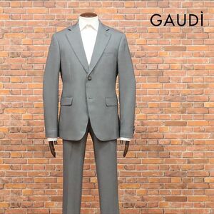 24AW/GAUDI/50サイズ/ビジネス スーツ 美艶 ウール調ストレッチ 無地 ベーシック 上品 大人 新品/グレー/ja412/