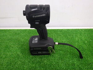 中古品 Panasonic パナソニック 14.4V/18V インパクトドライバー EXENA EZ1PD1 ブラック 18V5.0Ahリチウムイオン電池パック EZ9L54 セット