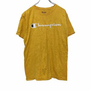 champion 半袖 プリントTシャツ S イエロー ホワイブラック チャンピオン ロゴ 古着卸 アメリカ仕入 a508-5606