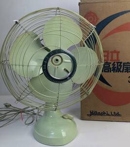 □[昭和レトロ ジャンク]HITACHI 日立 30cmファン 50年代 ヴィンテージ扇風機 M-6032X 4枚羽 AC.DESK.FAN