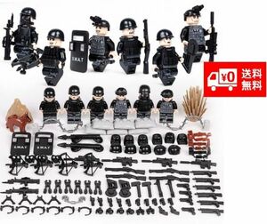 LEGO レゴ ブロック 互換 SWAT 特殊部隊 アンチテロ部隊 カスタム ミニフィグ 6体セット 大量武器・装備・兵器付き D219