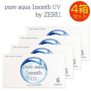 4箱セット ピュアアクア ワンマンス by ゼル 1箱6枚入 1ケ月使い捨て コンタクトレンズ Pureaqua 1month ZERU