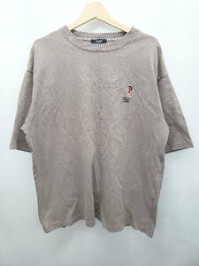 ◇ BEAMS HEART ビームスハート ロゴ刺繍 シンプル 半袖 Tシャツ カットソー サイズM ブラウン系 メンズ P