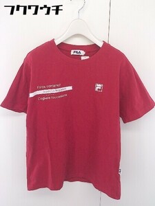 ◇ FILA フィラ ロゴ 半袖 Tシャツ カットソー サイズM レッド メンズ