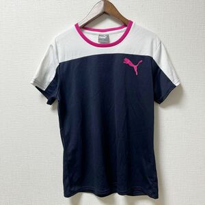 PUMA プーマ レディース 半袖Tシャツ プラクティスシャツ XLサイズ ネイビー ポリエステル