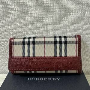 【新品】BURBERRY バーバリー　キーケース　ボルドー　ノバチェック