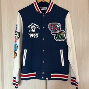 試着程度☆アベイシングエイプ☆メンズ Mサイズ☆スウェット スタジャン ジャケット アウター ジャンパー☆マイロ☆APE☆BAPE☆正規品