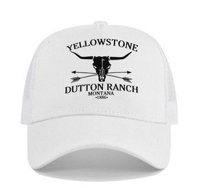 メッシュ★アメリカ 国立公園 YELLOWSTONE★熱中対策 軽量 速乾性★通気性抜群★帽子★ 野球帽★白★キャップ