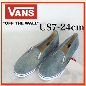 MK8516*VANS*バンズ*レディーススリッポンシューズ*US7-24cm*デニムラメ