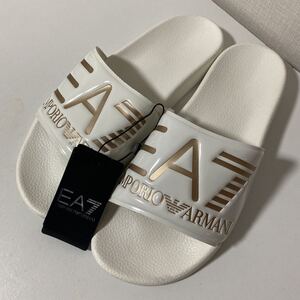 ★新品未使用★EMPORIO ARMANI(エンポリオアルマーニ)/サイズ42(約27㎝)/シャワーサンダル/ビーチサンダル/ベナッシ/エナメルホワイト