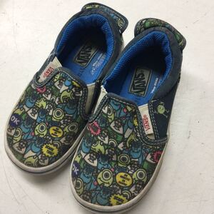 送料無料★VANS★バンズ★ディズニー モンスターズ★Disney★スリッポン★キッズ 17㎝★男の子★青 #11202s387