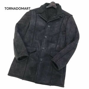 TORNADOMART トルネードマート 秋冬 裏ボア★ 肉厚 フェイク ムートン コート Sz.L　メンズ グレー 日本製　I3T02205_B#N