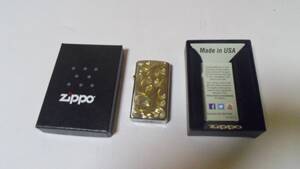 ZIPPO　BRADI ORD★ジッポー オイルライター E16　小型　シルバー　金メッキ細工★美品