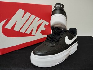 新品23.5cmナイキコートビジョンアルタブラック LTR COURTVISIONエアフォース1AF1好きに厚底スニーカーNIKEレディーススニーカー