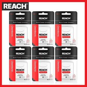 [最安保証&送料無料]REACHフロス Clean Burst 6個セット リーチ50.2ｍ(55ヤード)Cinamonシナモン クリーンバースト デンタルフロス