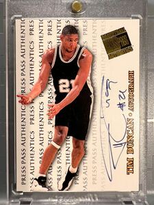 超絶レア直書 AUTO 98 Press Pass Tim Duncan 直書 サイン カード ティム・ダンカン NBA Panini スパーズ Spurs 優勝 バスケ All-star MVP