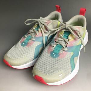 FNY8/4 PUMA/プーマ HYBRID FUEGO WNS/ハイブリッド フエゴ 24.0㎝ ウィメンズ 192663 Gray-YellowAlert-NrgyRose(04) 軽量 ■★