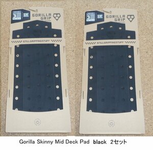 送料無料（一部除く）▲Gorilla Skinny(スキニー） Mid Deck BLACK　デッキパッド２セット　新品