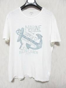 POLO Ralph Lauren ポロ ラルフローレン 錨プリント 半袖 Tシャツ メンズ M 175/96A ホワイト irmri yg5834