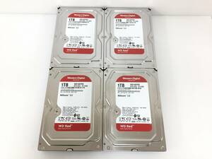 〇【4台セット】Western Digital WD10EFRX 1TB 3.5インチ SATA WD Red 消去済 正常 ハードディスク 動作品