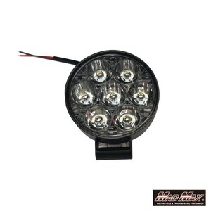 アルミ製 LED7連 ワークライト 小型 8W 丸型 作業灯 12V-24V兼用/バックランプ フォグランプ 車幅灯 路肩灯【メール便送料210円】