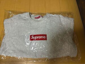 美品 Supreme シュプリーム Box logo L サイズ 正規品 Crewneck スウェット クルーネック Logo Sweater ボックスロゴ Gray グレー 18fw