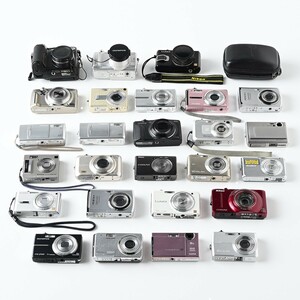 【ジャンク】デジカメ コンデジ 計26点 まとめ Nikon OLYMPUS SONY FUJIFILM PENTAX CASIO RICOH Panasonic LUMIX SANYO Xacti