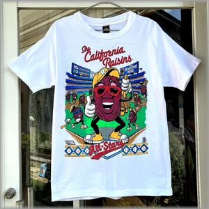 ★カリフォルニアレーズン　80s　USA製　コットン　Tシャツ　size L　anvil★検 ビンテージ 70s 90s キャラクター アメリカ 古着 企業物