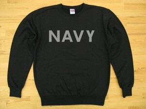 NAVY 黒 9.7oz トレーナー グレー XL スウェット ロゴ ネイビー 海軍 USN U.S.