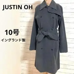 イングランド製　JUSTIN OH ロングコート グレー　10号