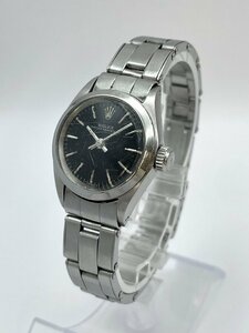 1円～/ROLEX/ロレックス/OYSTER PERPETUAL/Ref.6618/26番台/Cal.1161/26石/3針/黒文字盤/ラウンド/自動巻/レディース腕時計/ジャンク/T102