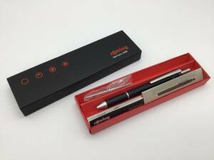 #6093 未使用 rotring/ロットリング 振り子式トリオペン 黒・赤ボールペン＋0.5mmシャープペンシル メカニカルペンシル 箱・替え芯・取説付