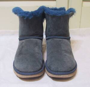 アグ オーストラリア UGG australia MINI BAILEY BOW ミニベイリーボウ　ムートンブーツ S/NO.1005062 US6/23㎝ ネイビー