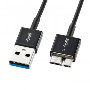 まとめ得 サンワサプライ USB3.0マイクロケーブル A-MicroB 0.3m 超ごく細 KU30-AMCSS03K x [2個] /a