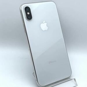 【SIMロック解除済】 iPhoneX 64GB docomo◯ シルバー 最大容量100% スマートフォン 本体 