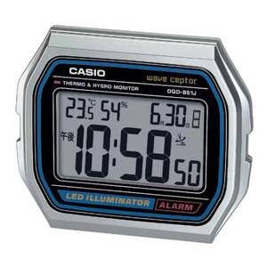 【新品未使用】カシオ CASIO DQD-851J-8JF 電波目覚まし時計 wave ceptor ウェーブセプター 電波自動受信機能有 シルバー