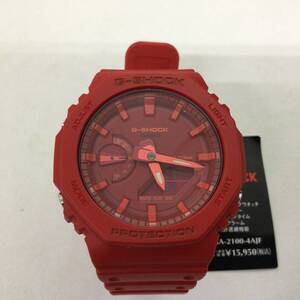 ★1円売切★●美品● GA-2100-4AJF CASIO G-SHOCK（ジーショック）レッド メンズ カーボンコアガード アナデジ