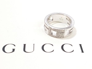 【新品仕上済み】 【鑑別書付き】 GUCCI グッチ (10.5g) 天然 ダイヤモンド 750 ホワイトゴールド ＃11.5