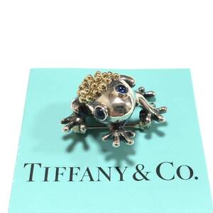 【ティファニー】本物 TIFFANY&Co. ブローチ カエル シルバー925×ゴールド750 フロッグ 蛙 かえる ピンバッチ アクセサリー