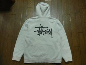 STUSSY　ステューシー　スウェット　パーカー　ロゴ　ライトグレー　サイズL