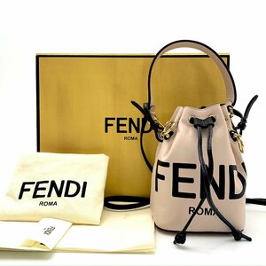 FENDI フェンディ モントレゾール ミニ レザー 2WAY ハンドバッグ 8BS010 ショルダーバッグ ブラック×ピンク レディース【中古】