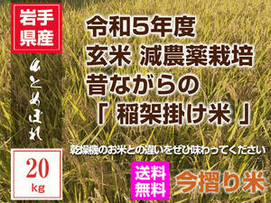 令和5年度産 岩手県産 ひとめぼれ 玄米 20Kg 今摺り米 送料込み