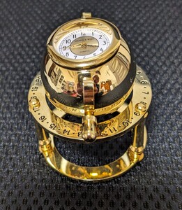 【中古ジャンク品】【動作未確認】地球儀型 金属製置き時計　MAPPIN&WEBB マッピン＆ウェッブ　インテリア雑貨　 置時計 QUARTZ