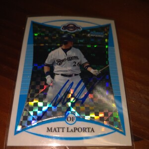 2008bowmanchrome x-fractor 180/250matt laporta autograph