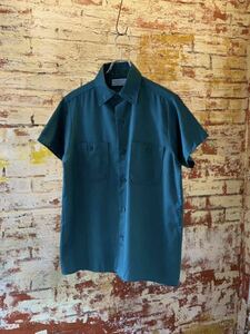 70s WORK SHIRT ヴィンテージ ビンテージ ワークシャツ 半袖シャツ 半袖ワークシャツ GREEN グリーン アメカジ 60s 送料無料