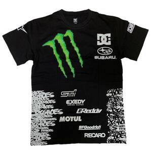 DC SHOES Ken Block DIRT2 Team モンスターエナジースポンサード 半袖Tシャツ（ブラック）(L) [並行輸入品]