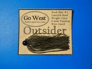 GoWest 【Outsider】No.32 スモラバ (1/16oz ・0.4mm チタンガード) Color:Dark Watermelon with Black flake・Perfect Craw